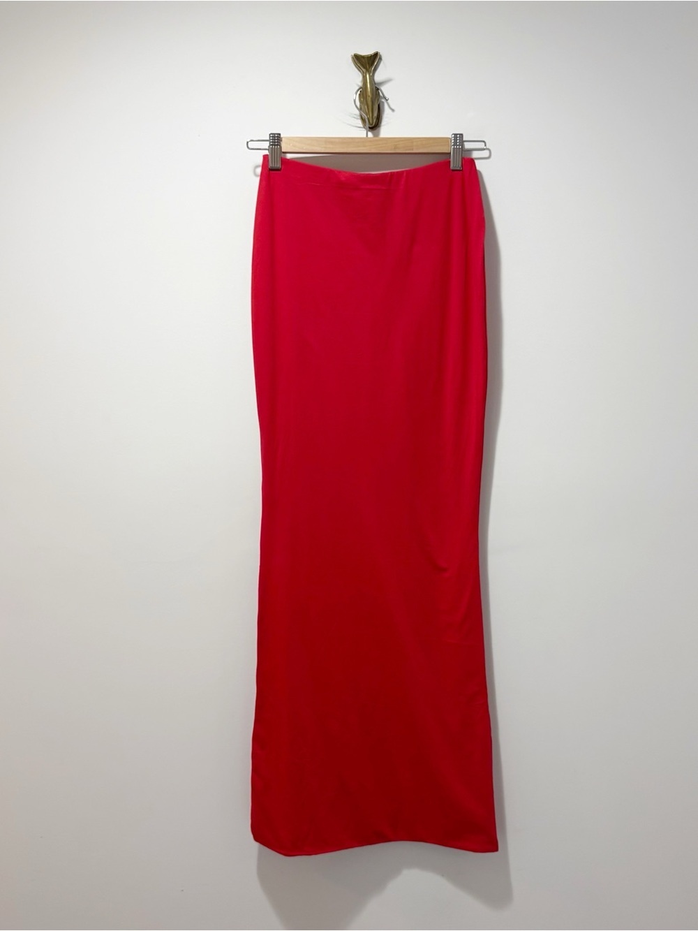 Babyboo Red Double Layer Stretch Jersey Tube Dress Size XS High Slit Strapless